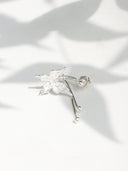 Twin Tassel Butterfly Stud Earring - single