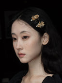 Golden Branch, Crescent Moon Hair Clip
