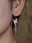Twin Tassel Butterfly Stud Earring - single