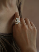 Silver Peacock Tail Ring