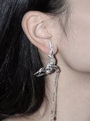 Rouge Bird Stud Earring - single