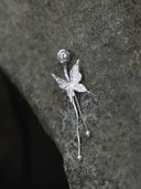 Twin Tassel Butterfly Stud Earring - single