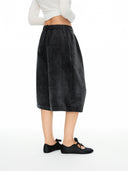 Chenille Sculpted Pleated Cropped Trousers