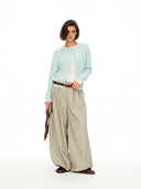 Khaki Pleated Balloon Cargo Trousers