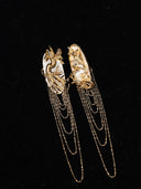 Golden Branch, Crescent Moon Earring - single