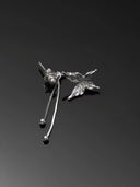 Twin Tassel Butterfly Stud Earring - single