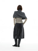 Chenille Sculpted Pleated Cropped Trousers