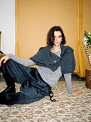 Chenille Sculpted Pleated Cropped Trousers