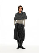 Asymmetric Wool-Blend Cape Knit Set