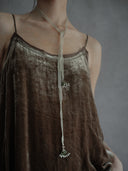 Hope Silver Ribbon Necklace