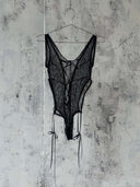 Black CL Lace Sleeveless Bodysuit