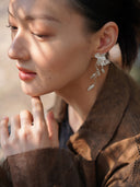 prestashop:1:1007:4512 | White magnolia earrings with jade