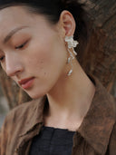 prestashop:1:1007:4513 | White magnolia earrings with jade