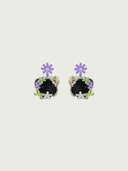 prestashop:1:1912:15037 | Black enamel bear and flower earrings
