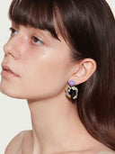 prestashop:1:1912:15038 | Black enamel bear and flower earrings