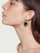prestashop:1:1912:15039 | Black enamel bear and flower earrings