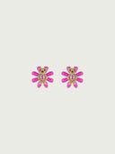 prestashop:1:1914:15044 | Pink enamel daisy bear earrings