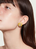 prestashop:1:1916:15057 | Yellow enamel daisy bear earrings