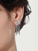prestashop:1:2041:15709 | Silver tassel butterfly earrings