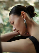 prestashop:1:2196:15300 | Black leaf tassel earrings