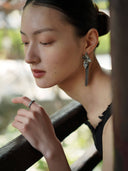 prestashop:1:2196:15302 | Black leaf tassel earrings