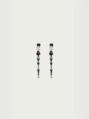 prestashop:1:2199:15309 | Black flower chain earrings with jade