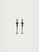 prestashop:1:2201:15312 | Black flower chain earrings with pearl