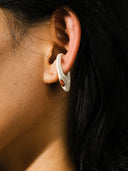 prestashop:1:2206:17835 | Silver and red spike amber earcuff-  small