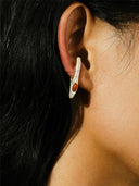prestashop:1:2206:17838 | Silver and red spike amber earcuff-  small