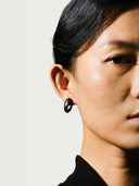 prestashop:1:2209:17852 | Silver and black ebony dome earrings - small