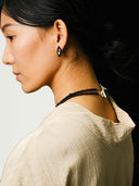 prestashop:1:2209:17855 | Silver and black ebony dome earrings - small