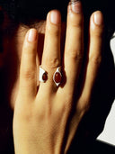 prestashop:1:2212:17922 | Silver and red kya amber ring