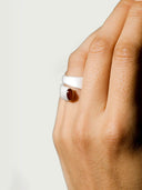 prestashop:1:2213:7191 | Silver and red revolve amber ring