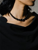 prestashop:1:2218:17877 | Silver and black ebony grain, beaded choker
