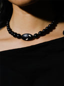 prestashop:1:2218:17881 | Silver and black ebony grain, beaded choker