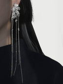 prestashop:1:2239:14173 | Silver flower earring with chain - single