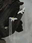 prestashop:1:2258:7534 | White butterfly  ear clip with tassel