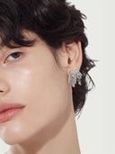 prestashop:1:2295:15763 | Silver dangling fringe butterfly earrings