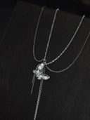 prestashop:1:2469:14841 | Silver Single White Butterfly Necklace