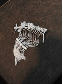 prestashop:1:2472:8458 | Silver curved water flower spring hairpin side clip-single