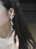 prestashop:1:2477:14916 | Silver rustling leaf ear dangle and stud earring