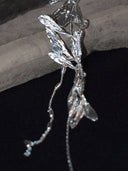 prestashop:1:2842:9872 | Silver misty tobacco leaf long earring - single
