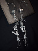 prestashop:1:2842:9875 | Silver misty tobacco leaf long earring - single