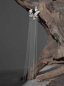prestashop:1:2844:14937 | Silver moon embracing flower branch stud long earring - single