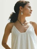 prestashop:1:2868:9821 | White Pleated Shell Drop Stud Earrings