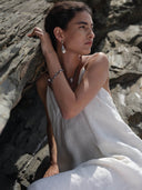 prestashop:1:2868:9832 | White Pleated Shell Drop Stud Earrings