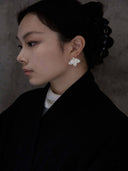prestashop:1:3010:15572 | Silver Half Lotus Stud Earring - single