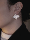 prestashop:1:3010:15573 | Silver Half Lotus Stud Earring - single