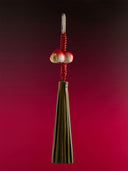prestashop:1:3245:11451 | Red Walnut Leather Knot Glazed Green Tassel Bag Charm/Car Rearview Mirror Ornament