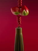 prestashop:1:3245:11452 | Red Walnut Leather Knot Glazed Green Tassel Bag Charm/Car Rearview Mirror Ornament